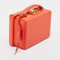 Mark Cross Orange Leather Grace Box Bag