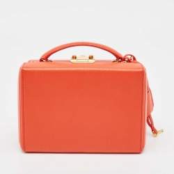 Mark Cross Orange Leather Grace Box Bag