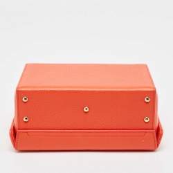 Mark Cross Orange Leather Grace Box Bag