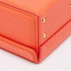 Mark Cross Orange Leather Grace Box Bag