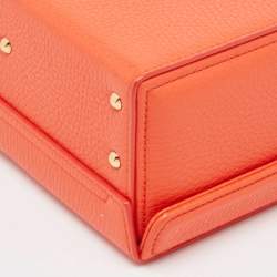 Mark Cross Orange Leather Grace Box Bag