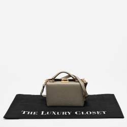 Mark Cross Grey Leather Mini Grace Box Bag