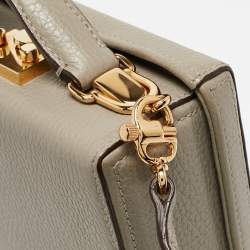 Mark Cross Grey Leather Mini Grace Box Bag