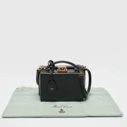 Pre Owned Mark Cross Black Leather Small Grace Box Bag