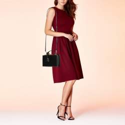 Pre Owned Mark Cross Black Leather Small Grace Box Bag