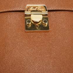 Mark Cross Brown Leather Benchley Top Handle Bag