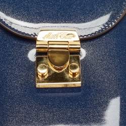 Mark Cross Blue Patent Leather Josephine Stardust Crossbody Bag