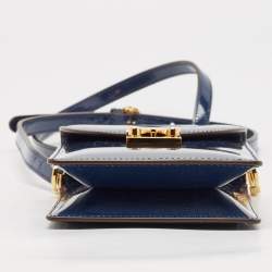 Mark Cross Blue Patent Leather Josephine Stardust Crossbody Bag
