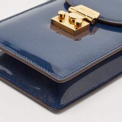 Mark Cross Blue Patent Leather Josephine Stardust Crossbody Bag