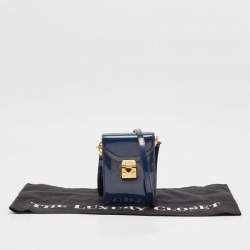 Mark Cross Blue Patent Leather Josephine Stardust Crossbody Bag