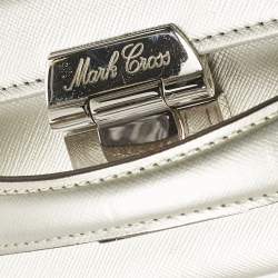 Pre Owned Mark Cross Silver Leather Small Grace Box Bag