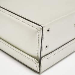 Pre Owned Mark Cross Silver Leather Small Grace Box Bag