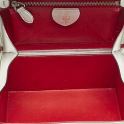 Pre Owned Mark Cross Silver Leather Small Grace Box Bag