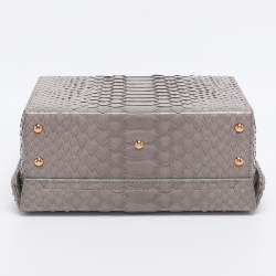 Pre Owned Mark Cross Grey Python Small Grace Box Bag