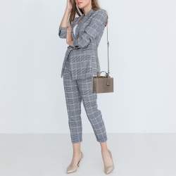 Pre Owned Mark Cross Grey Python Small Grace Box Bag