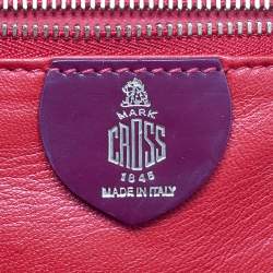مملوكة مسبقًا Mark Cross Grace Box Purple Leather Bag