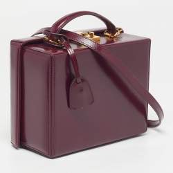مملوكة مسبقًا Mark Cross Grace Box Purple Leather Bag