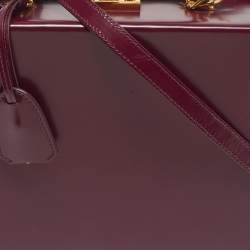 مملوكة مسبقًا Mark Cross Grace Box Purple Leather Bag