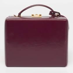 مملوكة مسبقًا Mark Cross Grace Box Purple Leather Bag
