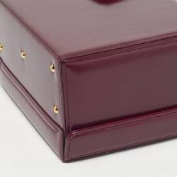 مملوكة مسبقًا Mark Cross Grace Box Purple Leather Bag