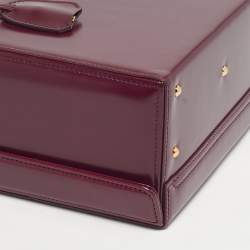 مملوكة مسبقًا Mark Cross Grace Box Purple Leather Bag