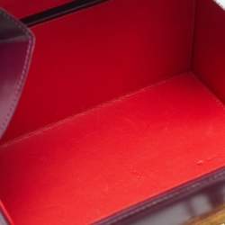 مملوكة مسبقًا Mark Cross Grace Box Purple Leather Bag