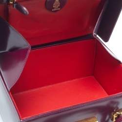 مملوكة مسبقًا Mark Cross Grace Box Purple Leather Bag