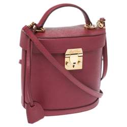 Mark Cross Red Leather Benchley Top Handle Bag