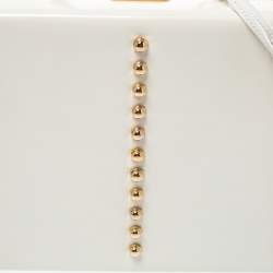 Pre Owned Mark Cross Off White Leather Grace Studded Box Bag