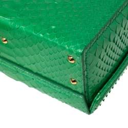 Mark Cross Green Python Small Grace Box Bag