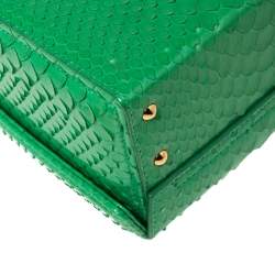 Mark Cross Green Python Small Grace Box Bag