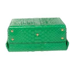 Mark Cross Green Python Small Grace Box Bag