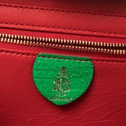 Mark Cross Green Python Small Grace Box Bag