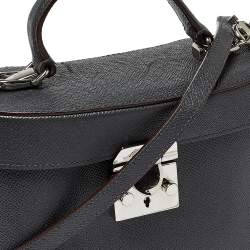 Mark Cross Black Leather Benchley Top Handle Bag