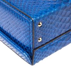 Mark Cross Blue Python Small Grace Box Bag