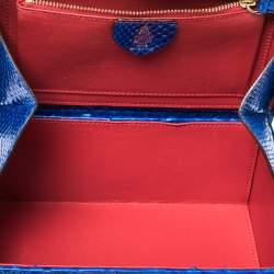 Mark Cross Blue Python Small Grace Box Bag