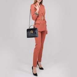 Mark Cross Black Leather Sara Top Handle Bag