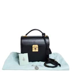 Mark Cross Black Leather Sara Top Handle Bag