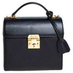 Mark Cross Black Leather Sara Top Handle Bag