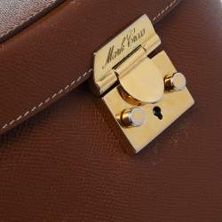 Mark Cross Brown Leather Benchley Top Handle Bag