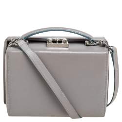 Mark Cross Grey Leather Small Grace Box Bag