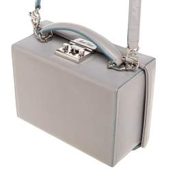 Mark Cross Grey Leather Small Grace Box Bag