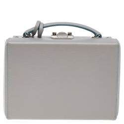 Mark Cross Grey Leather Small Grace Box Bag