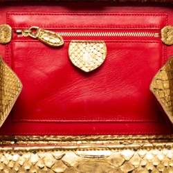 Mark Cross Gold Python Small Grace Box Bag