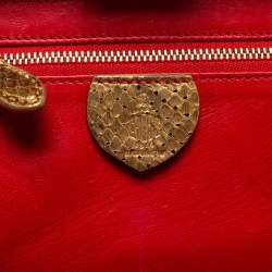 Mark Cross Gold Python Small Grace Box Bag