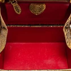 Mark Cross Gold Python Small Grace Box Bag
