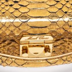 Mark Cross Gold Python Small Grace Box Bag