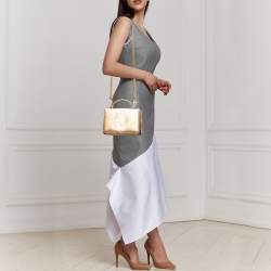 Mark Cross Gold Python Small Grace Box Bag