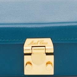Pre Owned Mark Cross Blue Leather Grace Box Bag