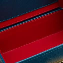 Pre Owned Mark Cross Blue Leather Grace Box Bag